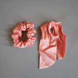Peach Coral Ribbon Scrunchie