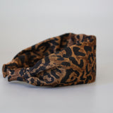 Wide Headband Brown Leopard No Studs