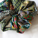 Patchwork Scrunchie Green