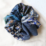 Patchwork Scrunchie Blue