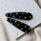 Hair Pin Black Silver Studs