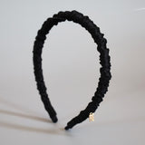 Silk Black Gather Headband