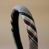 Slender Headband Black Red Check No Studs