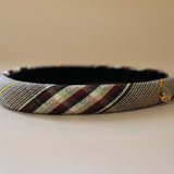 Slender Headband Black Red Check No Studs