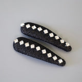 Hair Pin Black Lame