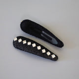 Hair Pin Black Lame