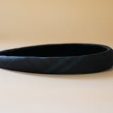 Slender Headband Black Green Check No Studs