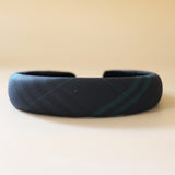 OG Headband Black Green Check No Studs