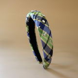 OG Headband Blue Green Check