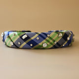 OG Headband Blue Green Check