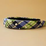 OG Headband Blue Green Check