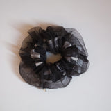 Black Tulle Camo Double Scrunchie