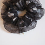 Black Tulle Camo Double Scrunchie