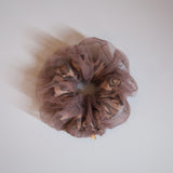 Chacoal Tulle with Leopard Double Scrunchie