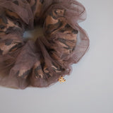 Chacoal Tulle with Leopard Double Scrunchie