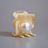 Cream White Big Pearl Hair Clip