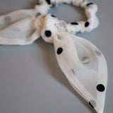 White Sheer Dot Ribbon Pony