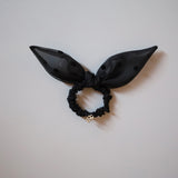 Black Sheer Dot Ribbon Pony