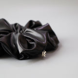 Black Eco Leather Scrunchie