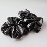 Black Eco Leather Scrunchie