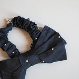 Navy Dot Ribbon Pony