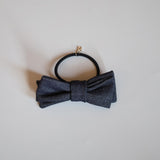 Indigo Denim Ribbon Pony