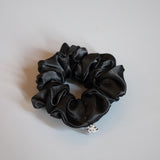 Black Silky Satin Mini Scrunchie