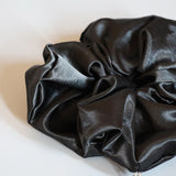 Black Silky Satin Scrunchie