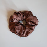 Brown Silky Satin Scrunchie
