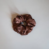 Brown Silky Satin Scrunchie