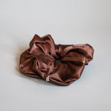 Brown Silky Satin Scrunchie