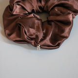 Brown Silky Satin Scrunchie