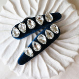 Navy Velor Silver Hair Pin