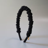 Gathered Headband Silk Black