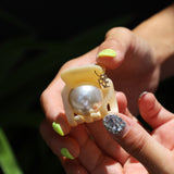 Cream White Big Pearl Hair Clip