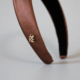 Shiny Brown Thin Headband No Studs