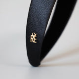 Shiny Black Thin Headband No Studs