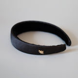 Shiny Black Thin Headband No Studs