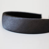 Shiny Black Thin Headband No Studs