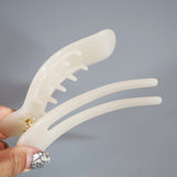 Milky White Gloss Bar Hair Clip