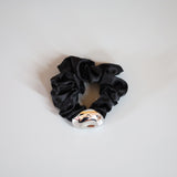 Silver Beans Black Mini Scrunchie