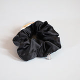 Silver Beans Black Mini Scrunchie