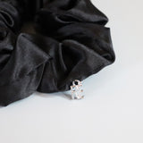 Silver Beans Black Mini Scrunchie