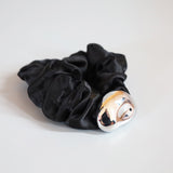 Silver Beans Black Mini Scrunchie