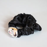 Silver Beans Black Mini Scrunchie