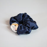 Silver Beans Navy Mini Scrunchie
