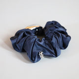 Silver Beans Navy Mini Scrunchie
