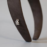 Greige Suede Thin Headband No Studs
