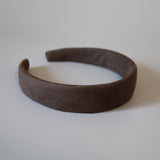 Greige Suede Thin Headband No Studs