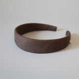 Greige Suede Thin Headband No Studs